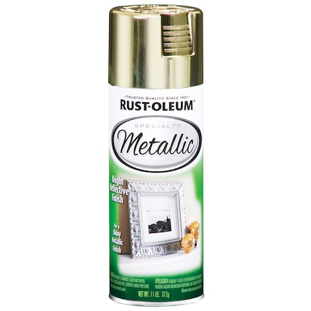 Rust-Oleum Spray Paint, Brass, Metallic, 11 oz 1936830